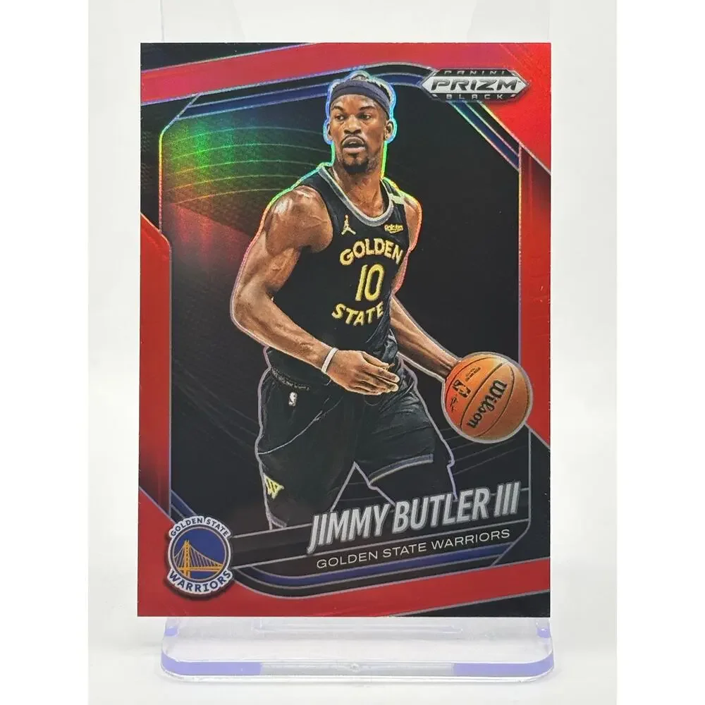 2024-25 Panini Prizm Black Jimmy Butler III Red Prizm Refractor 158/299 Warriors - Picture 1 of 2